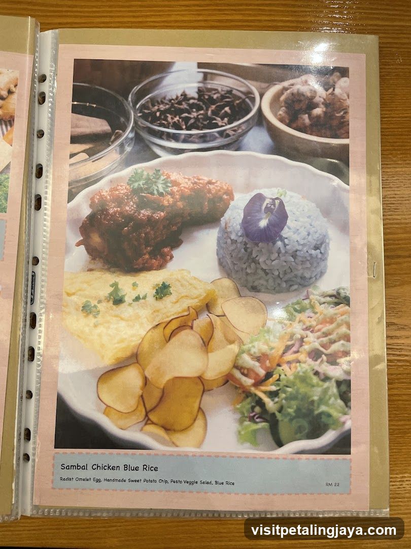 Sambal Chicken Blue Rice Menu Page