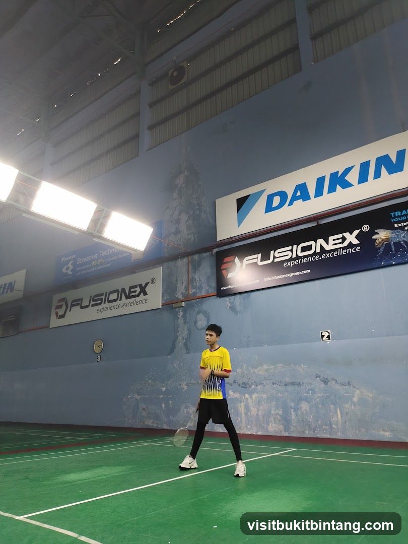 Badminton Court with Player