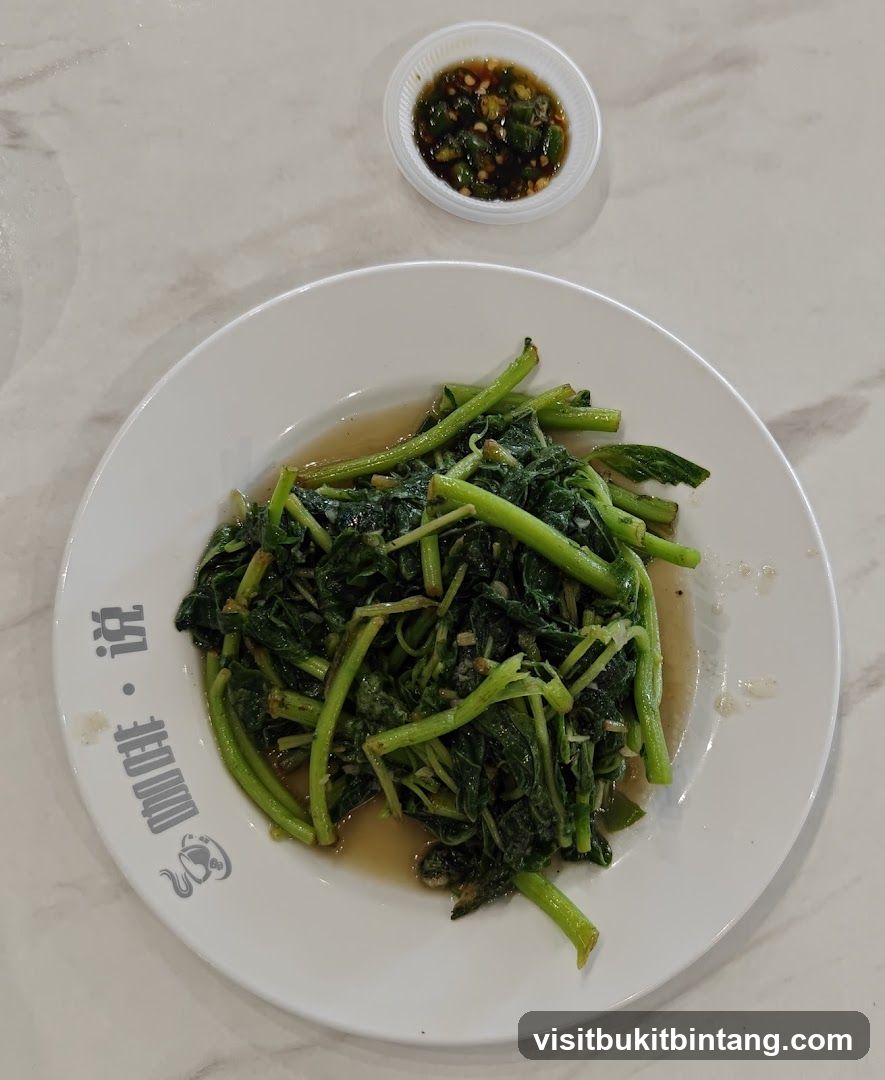 Stir-fried Greens with Dipping Sauce