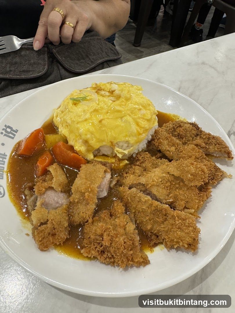 Omurice with Tonkatsu