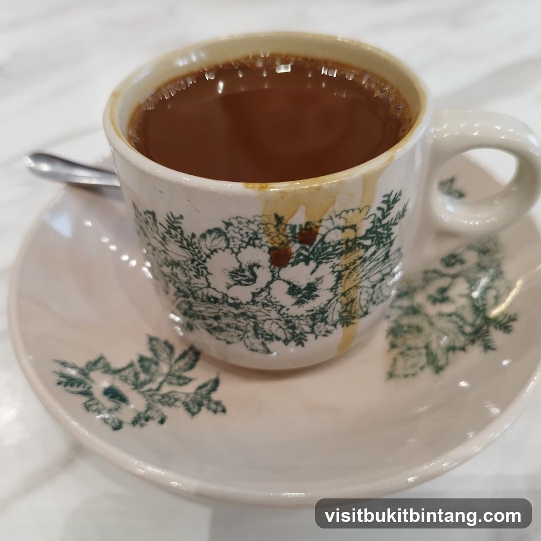 Coffee in a vintage cup