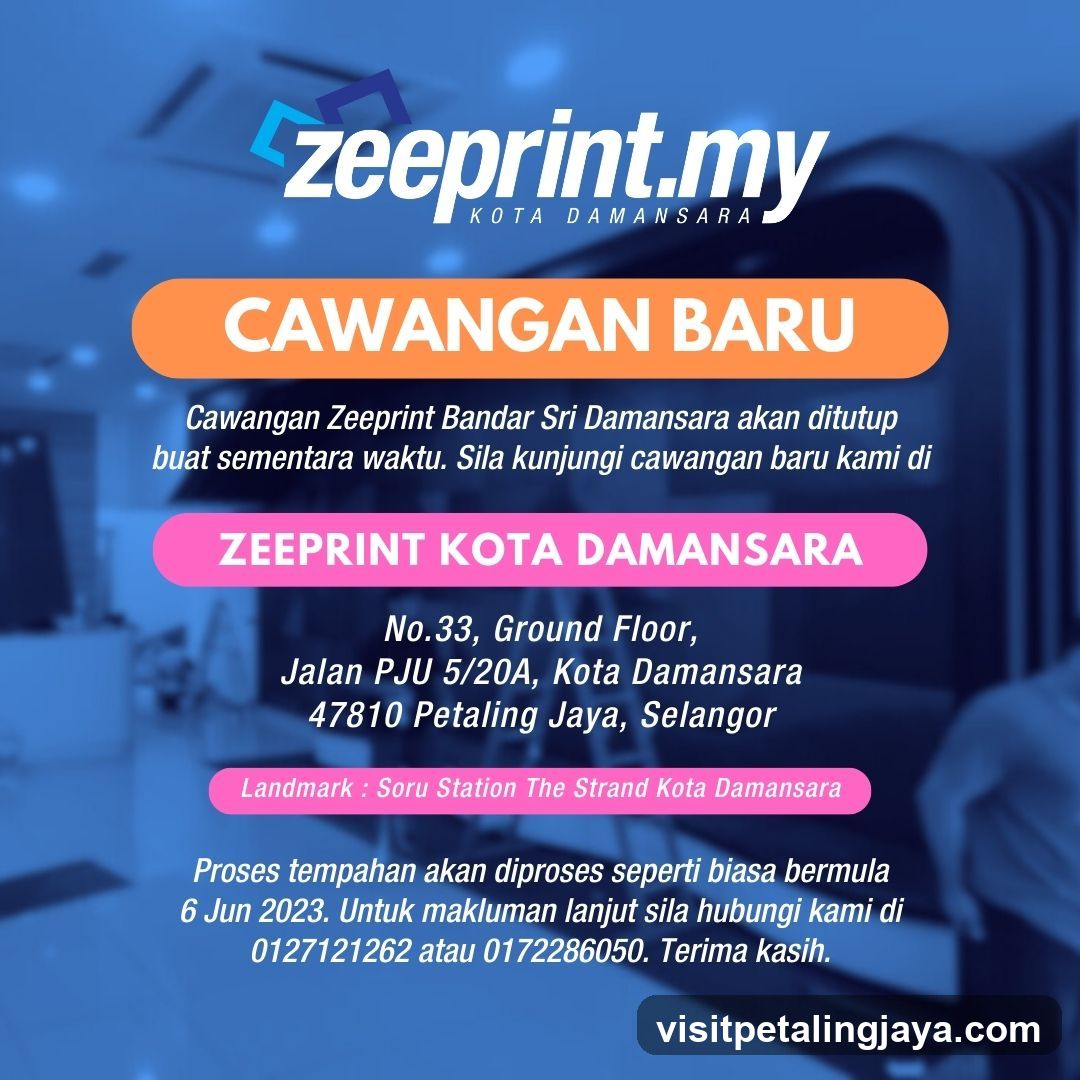 Zeeprint.my New Branch Announcement