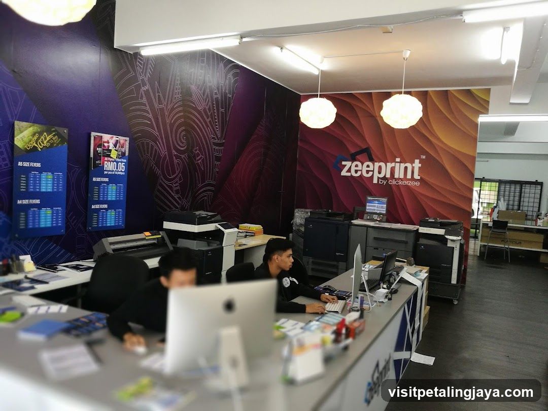 Office Interior with Branding and Staff