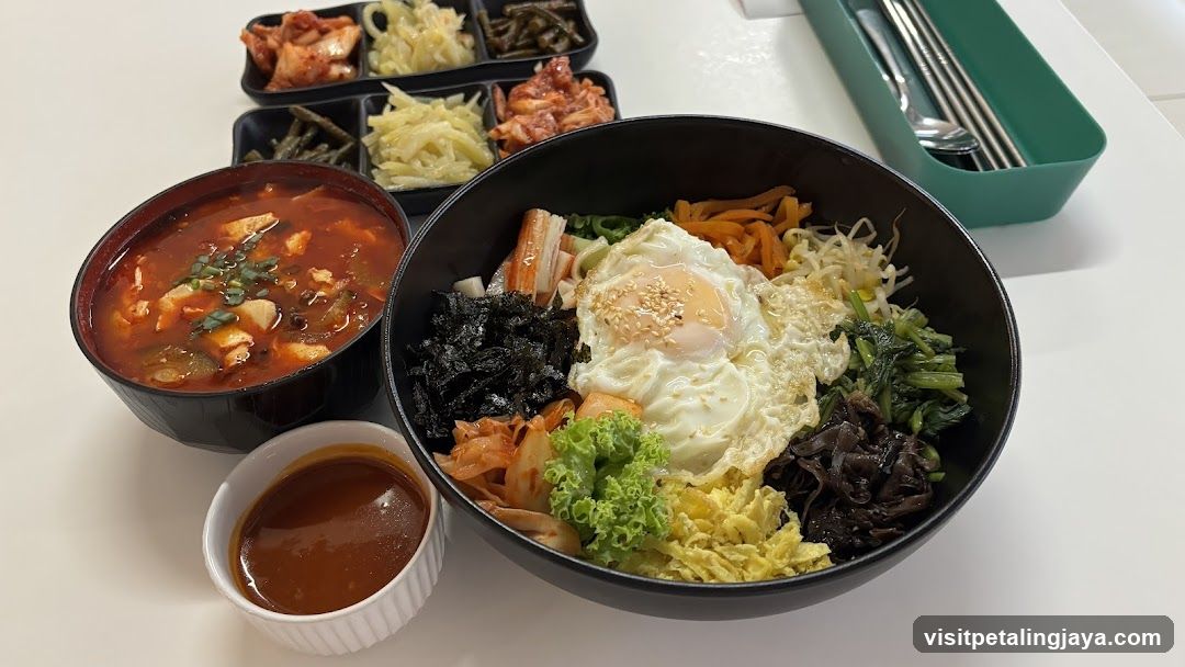 Bowl of Bibimbap with Side Dishes