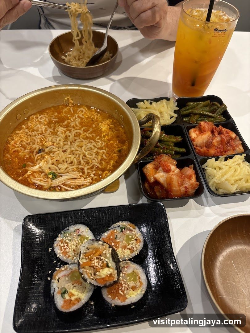 Korean-style meal spread