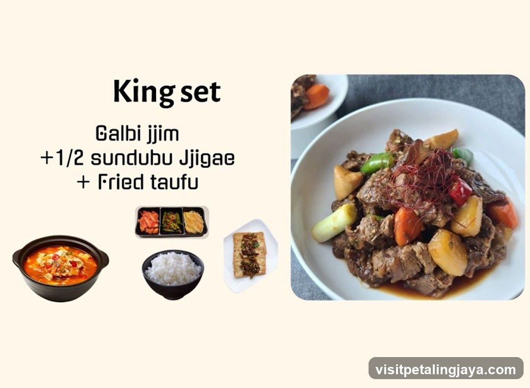 King set menu display