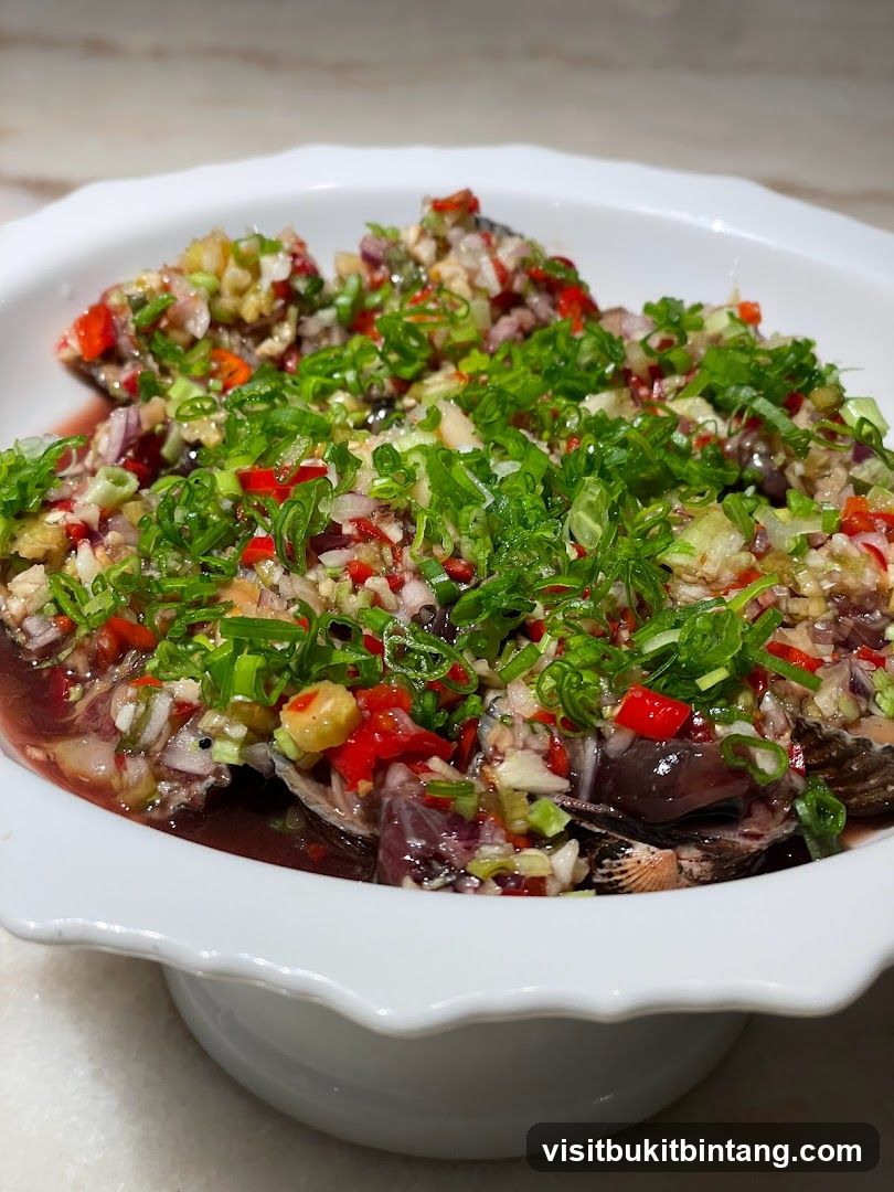 Seafood dish with chopped vegetables