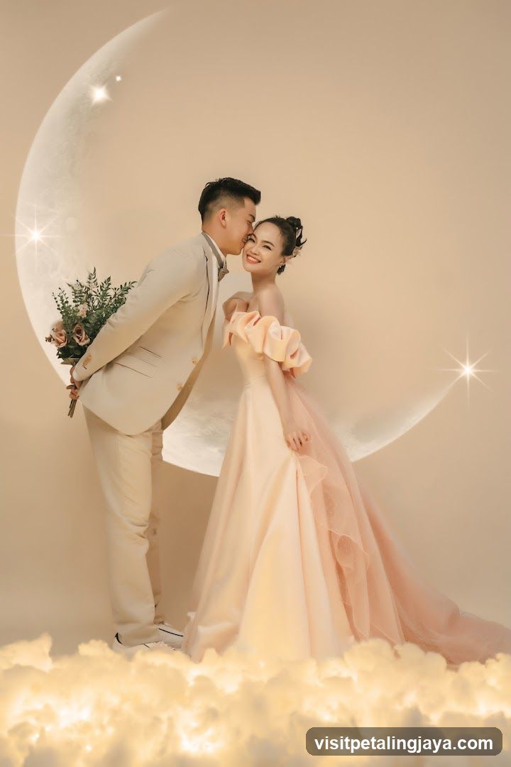 Romantic Couple in Moonlit Setting