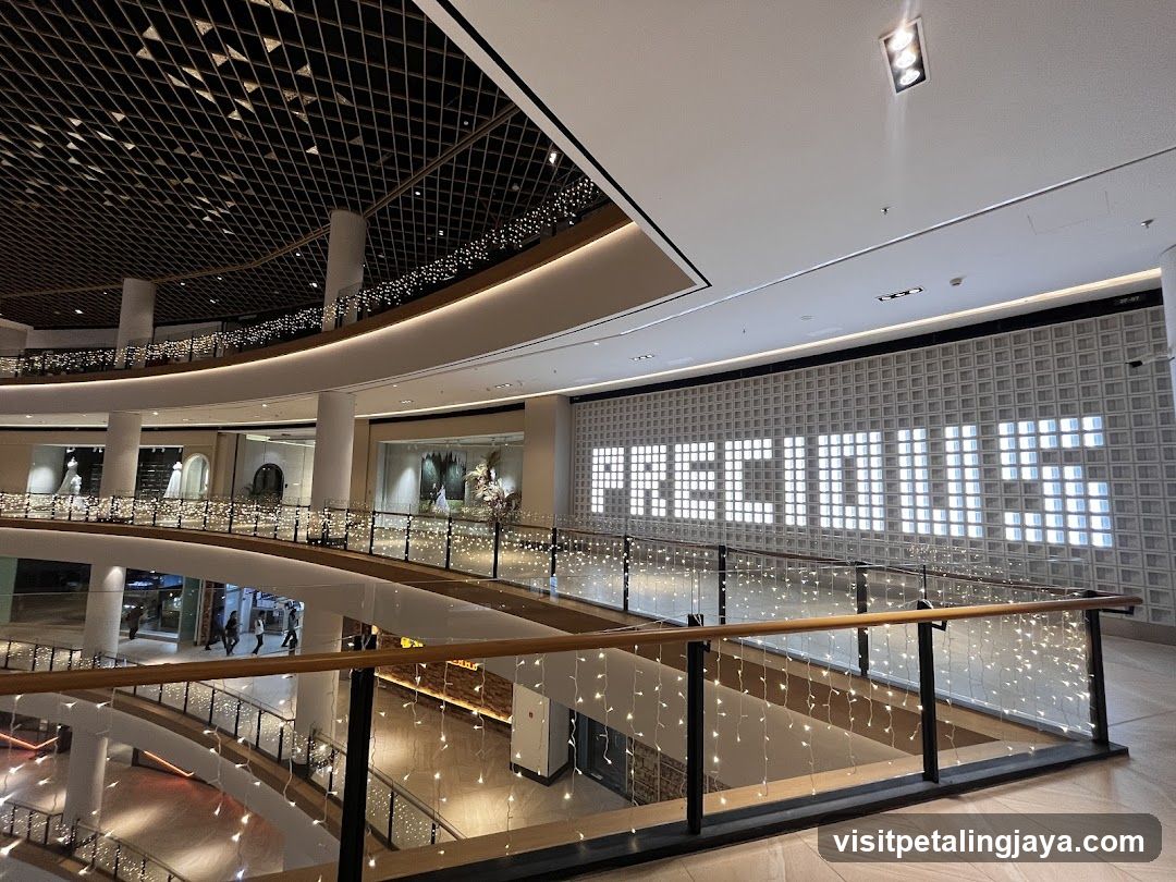 Shopping Mall Interior with Decorative Lighting
