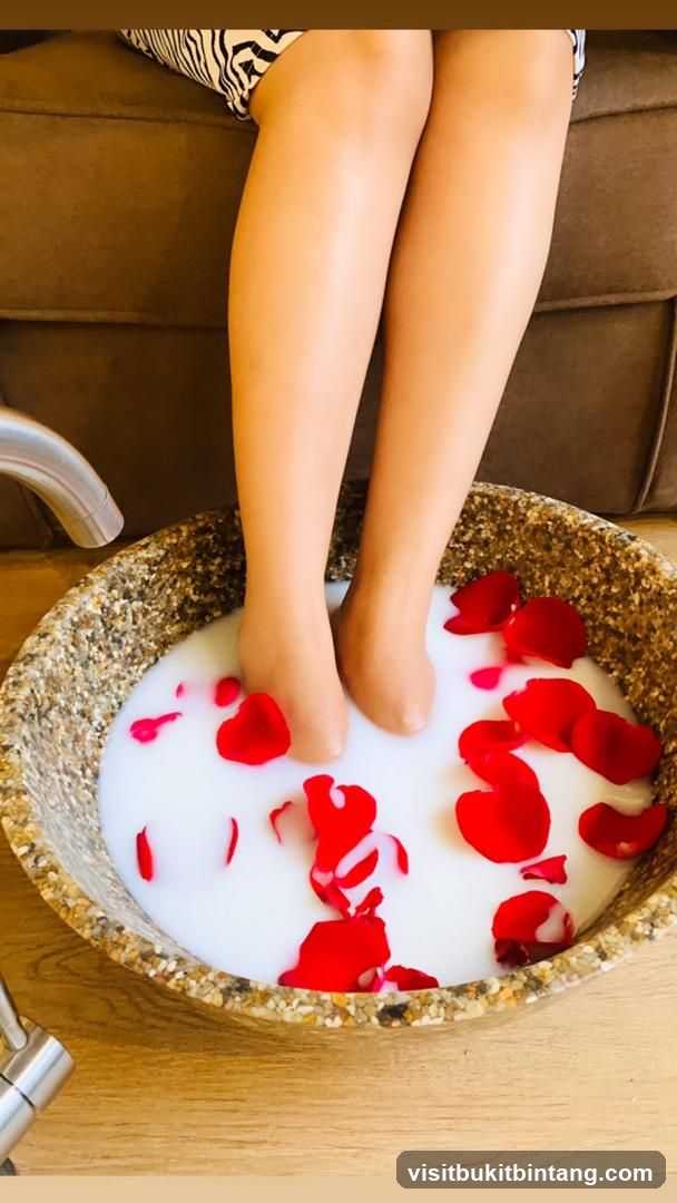 Foot Soak with Rose Petals