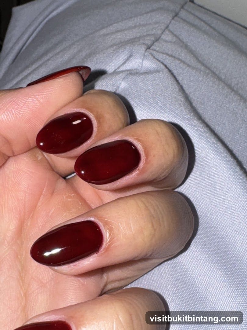 Dark Red Manicure