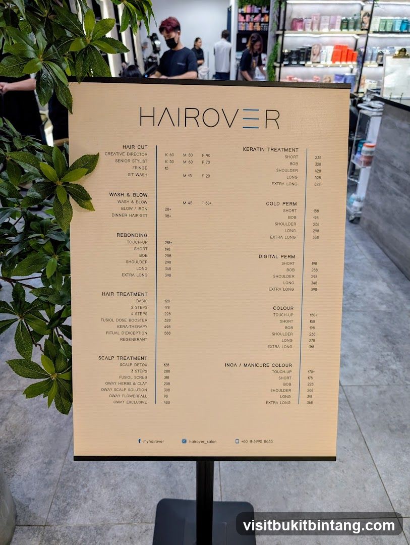 HAIROVER Price List