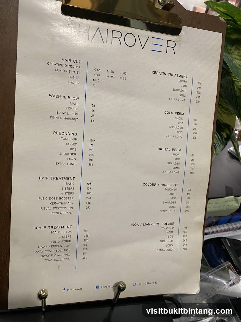 Hairover Menu