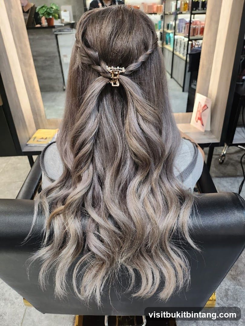 Hairstyle with Braids and Pearls