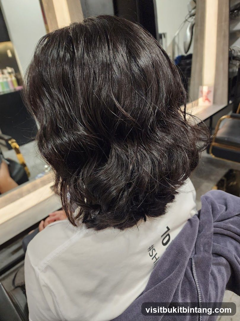 Woman with styled dark hair