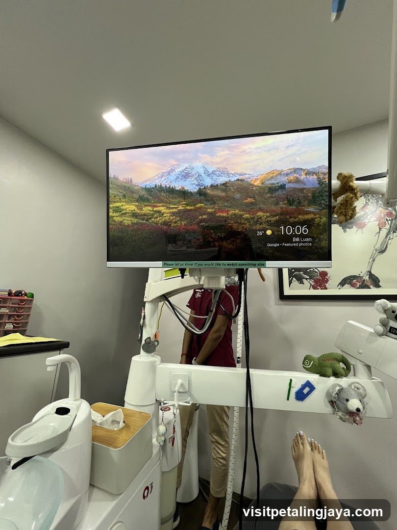 Dental Office Interior with Monitor Display