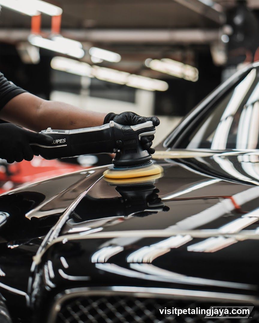 Car Polishing in Workshop
