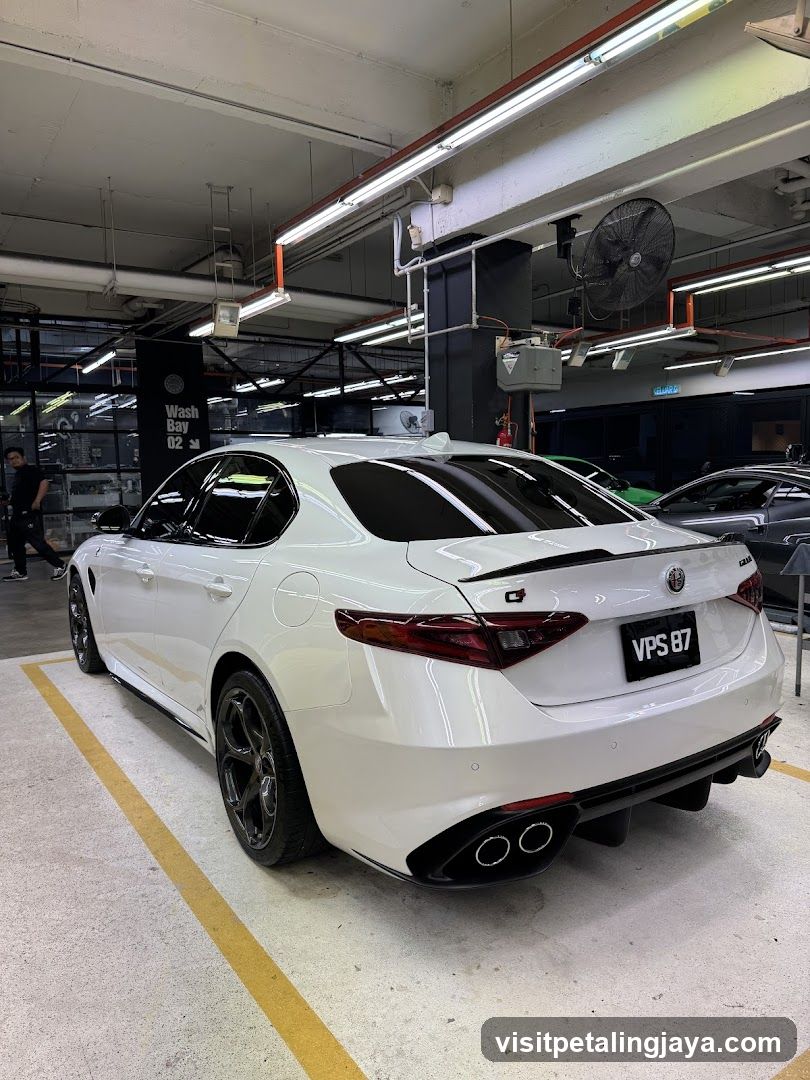 White Maserati Ghibli in Garage