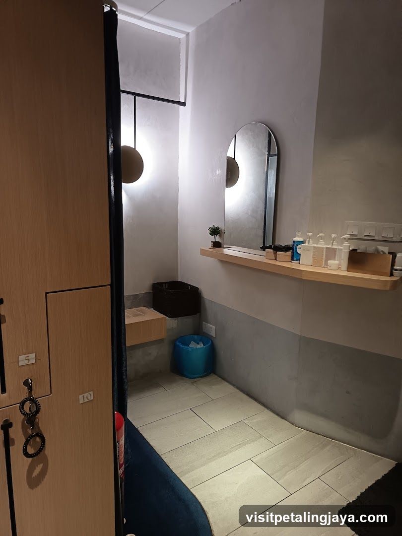 Interior of a modern bathroom or washroom area