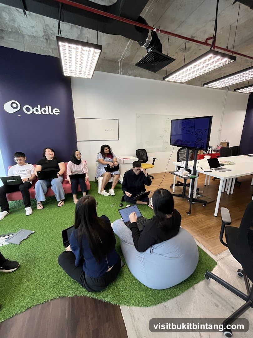 Team meeting in a modern office space