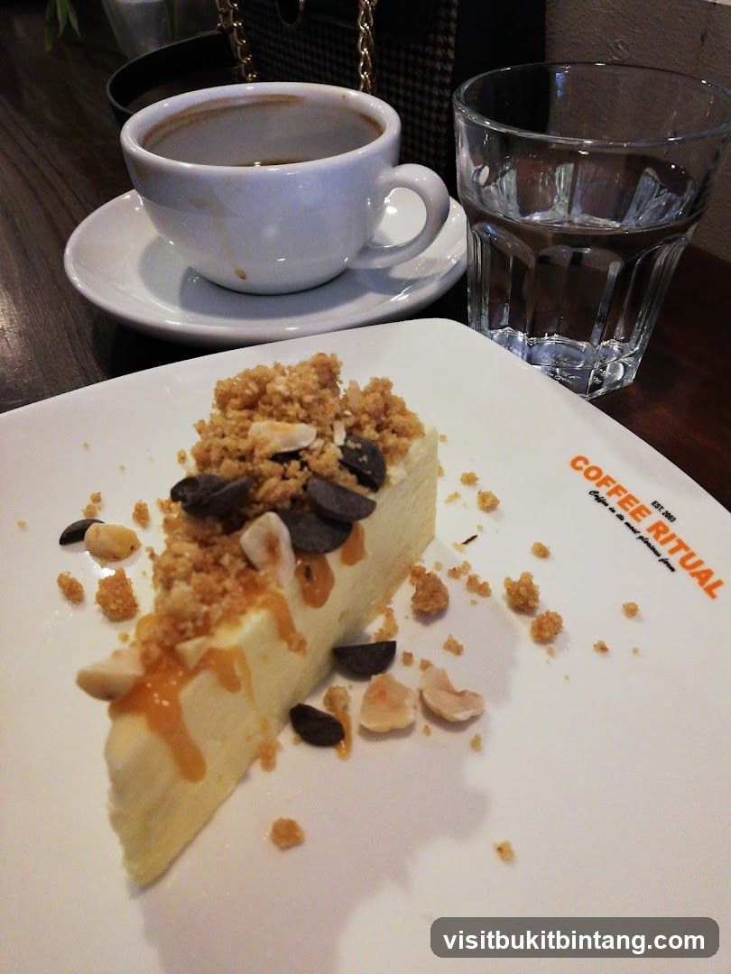 Cheesecake with Coffee and Water