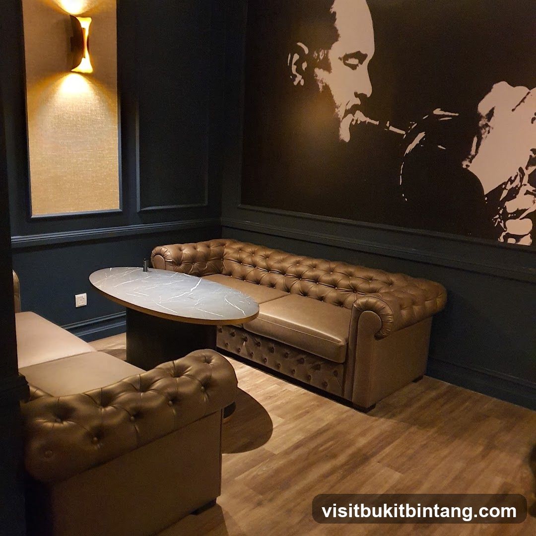 Lounge Area with Jazz Art