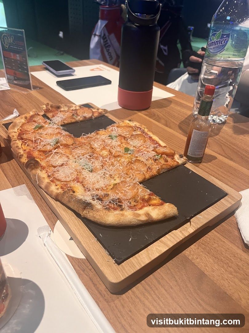 Pizza on a wooden board