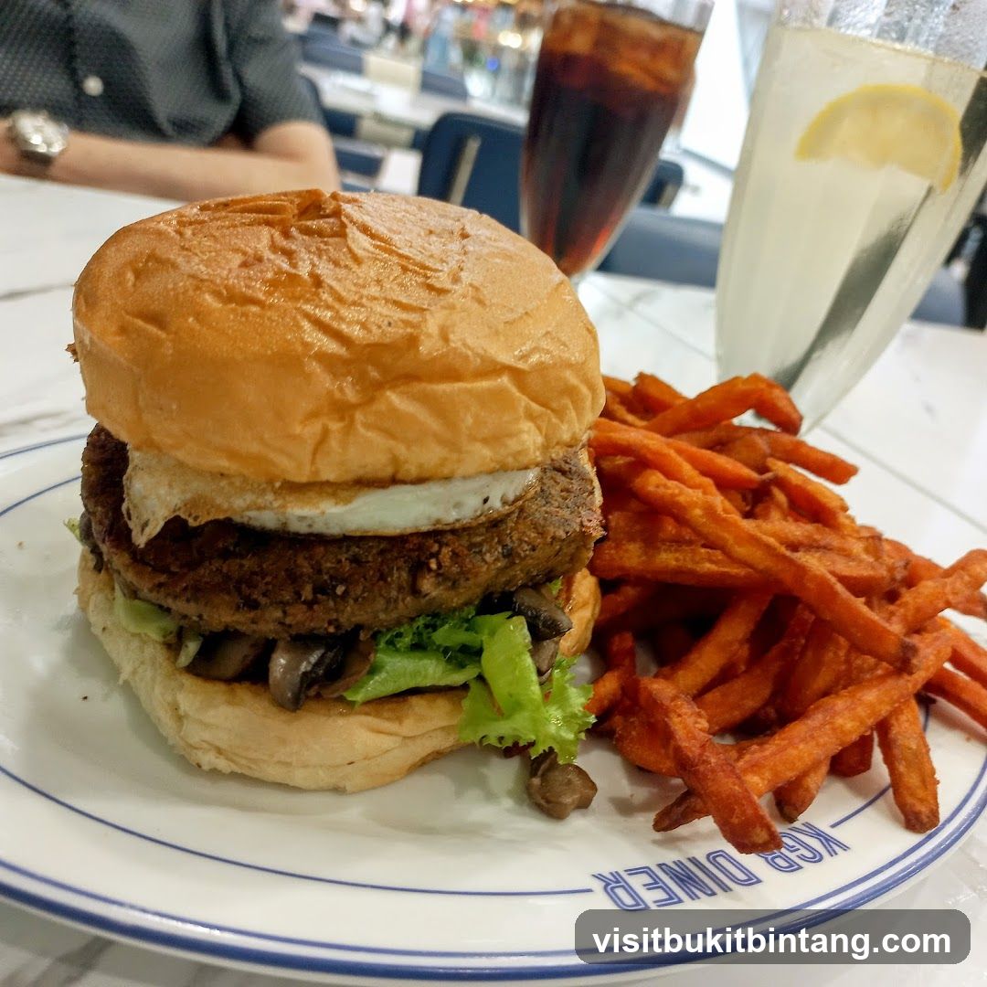 Burger and Sweet Potato Fries