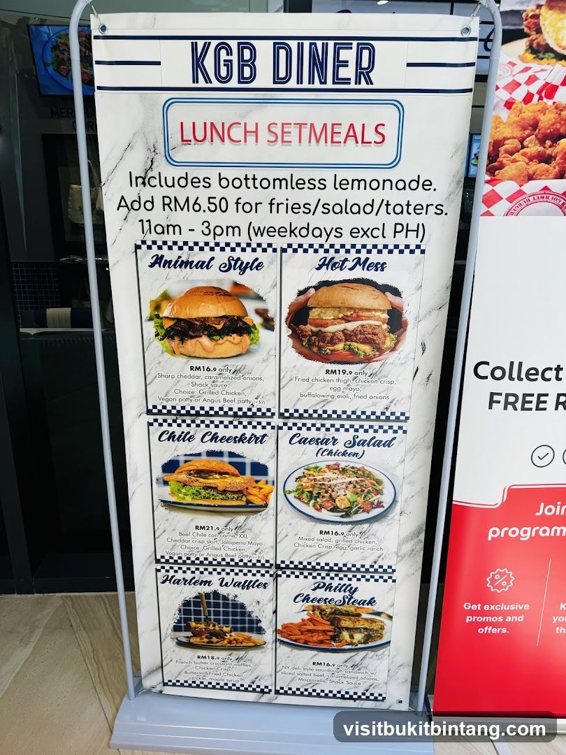 KGB DINER LUNCH SETMEALS