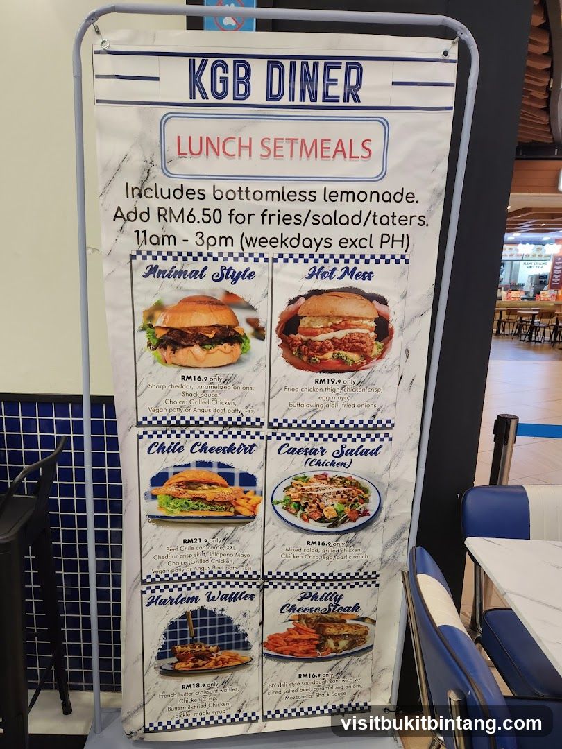KGB DINER LUNCH SETMEALS