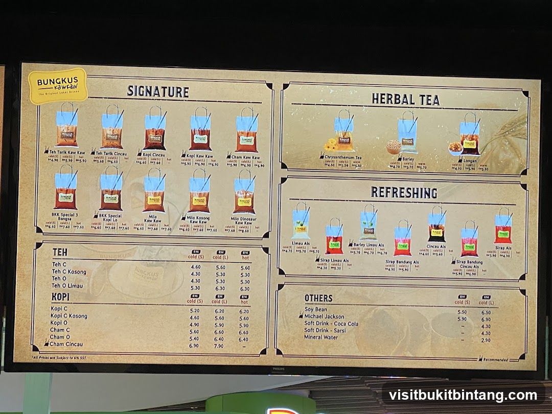BUNGKUS KAWKAW Menu
