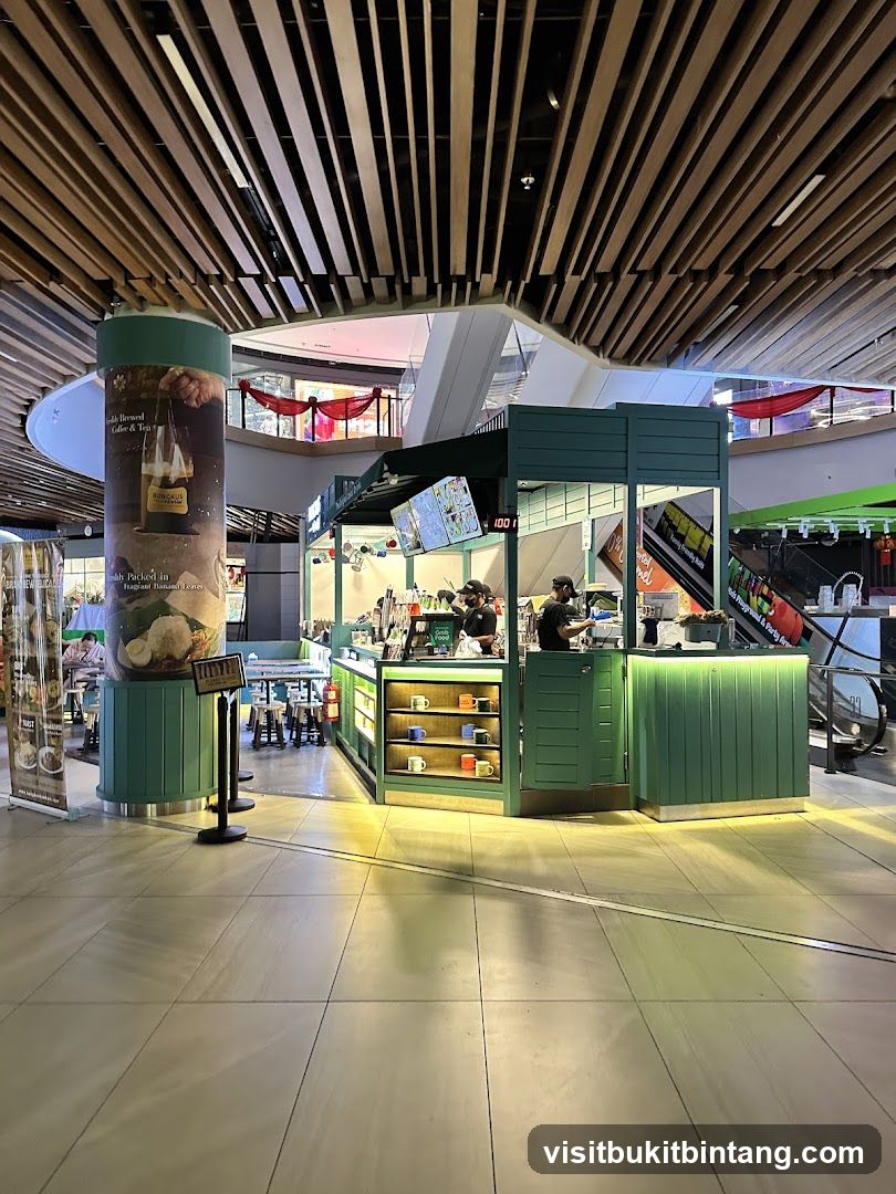 Green Food Stall in Mall