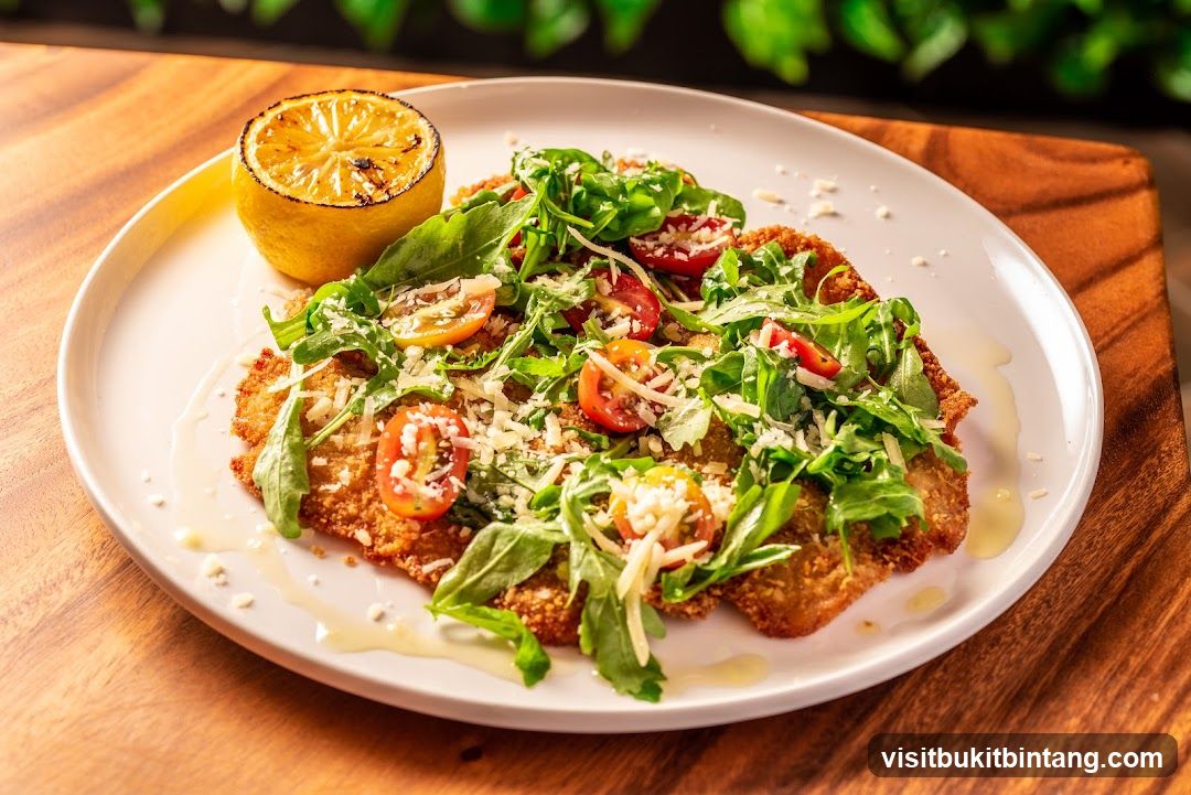 Breaded Cutlet with Salad and Lemon