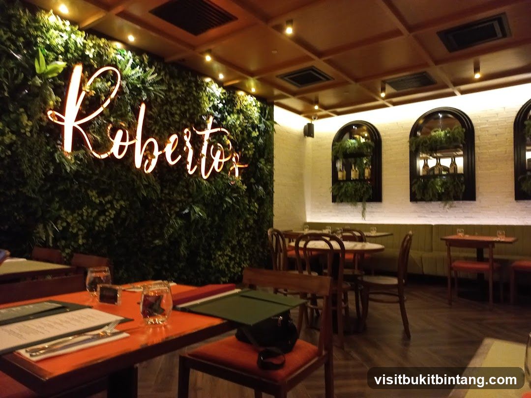 Restaurant Interior with Neon Sign