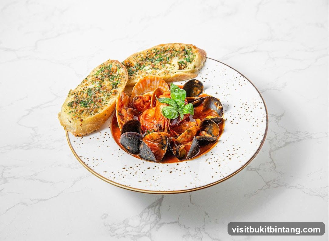 Seafood Stew with Garlic Bread