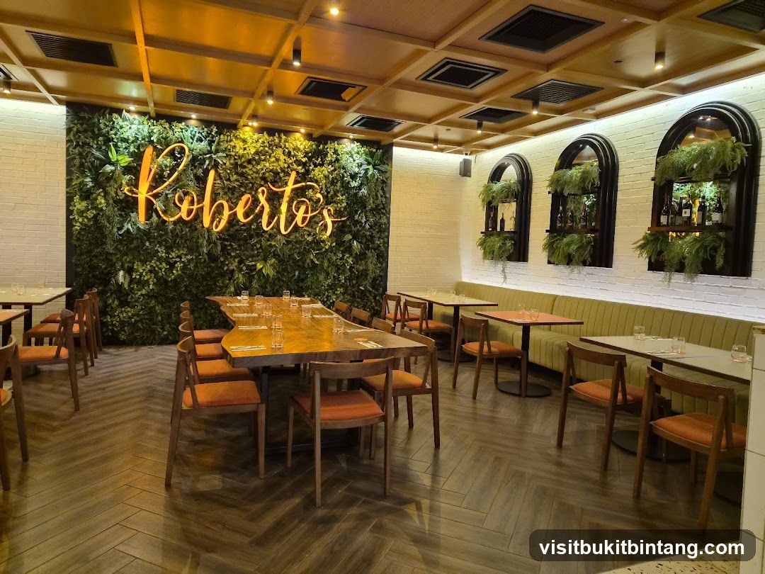 Restaurant Interior with Neon Sign