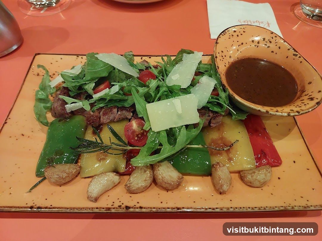 Steak with Vegetables and Sauce