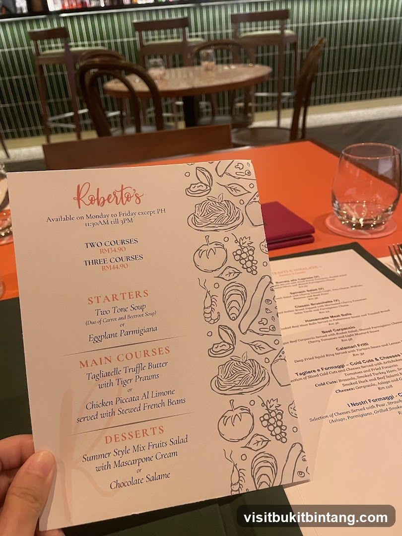 Roberto's Menu
