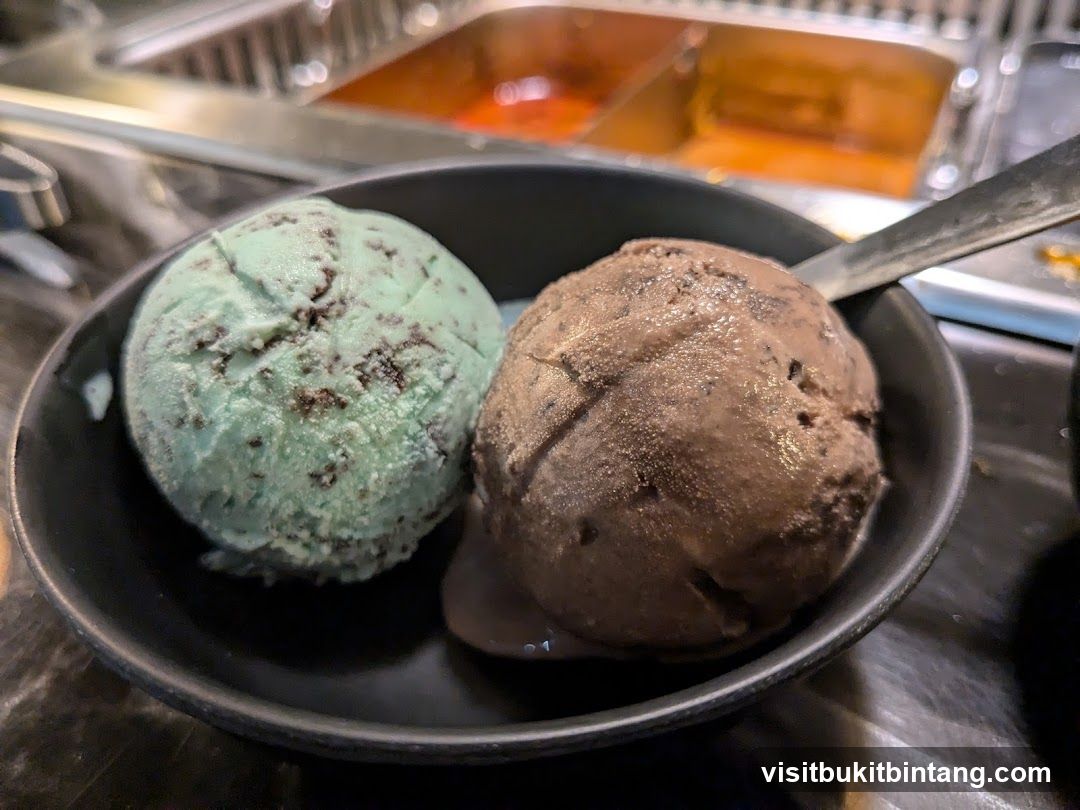 Two scoops of ice cream