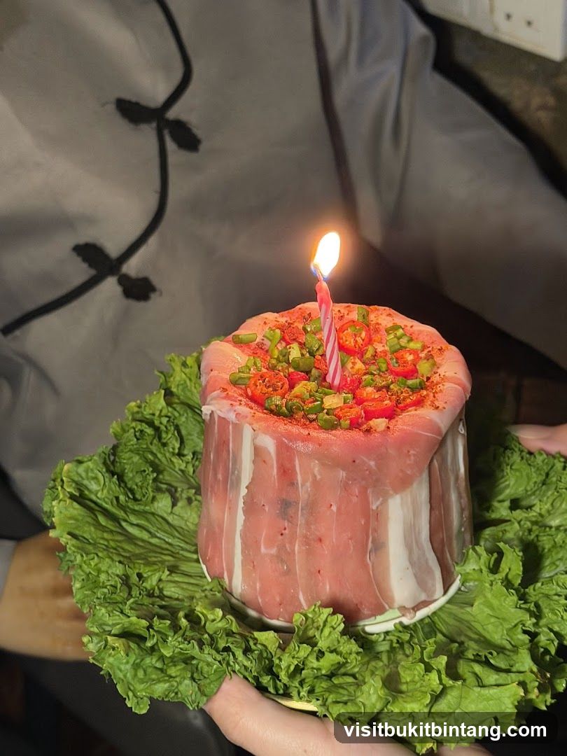 Meat Cake with Candle
