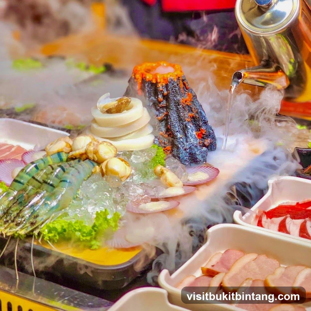 Volcano-themed Seafood Platter