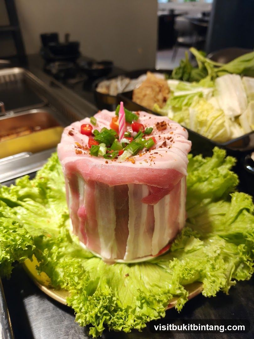 Meat Cake with Candle