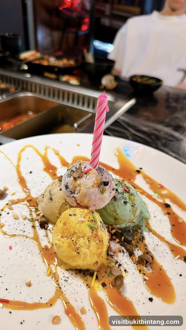 Ice Cream Dessert with Candle