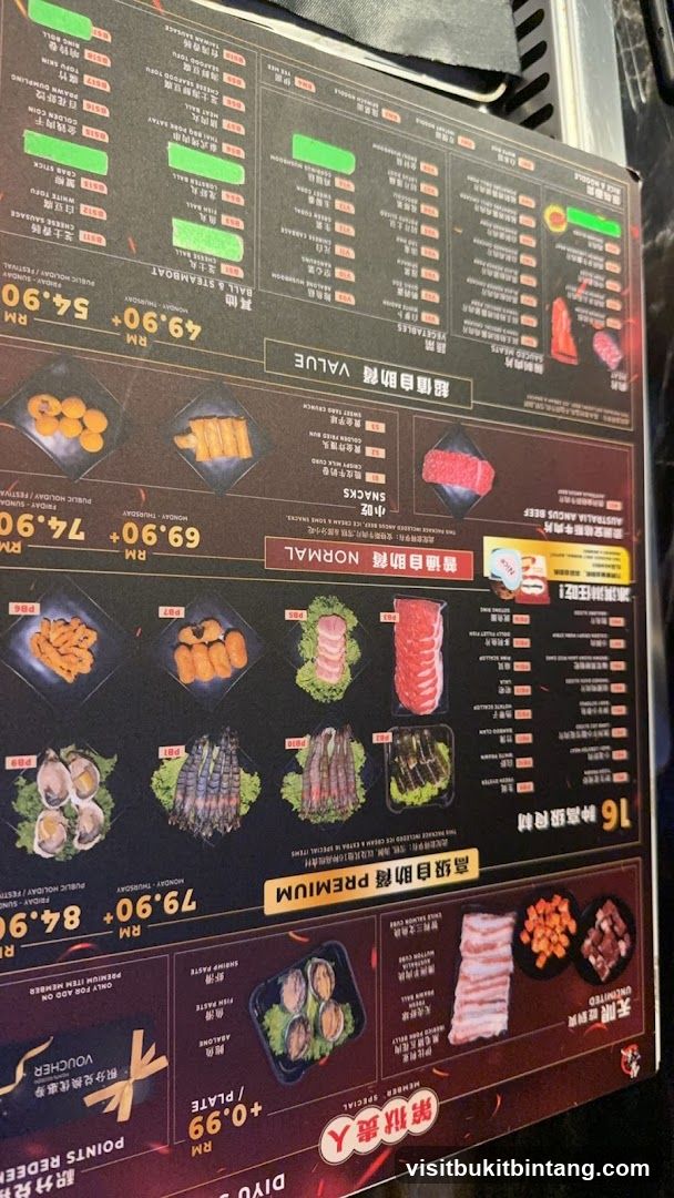 Unlimited Buffet Menu
