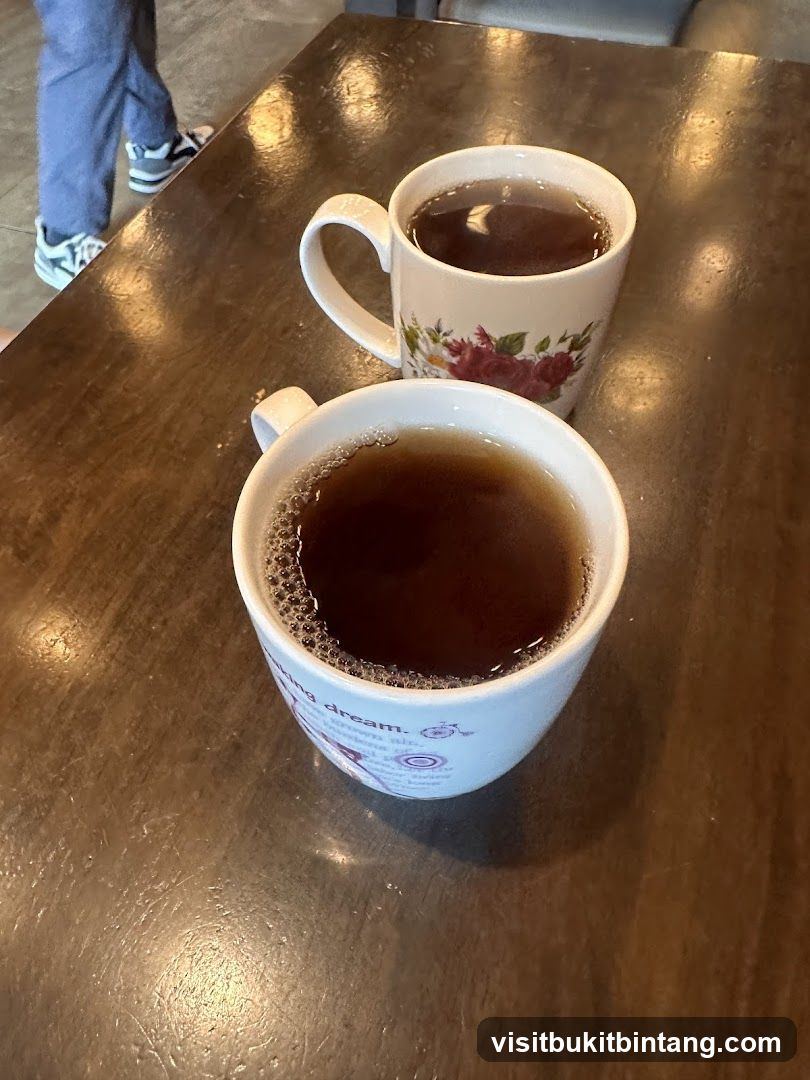 Two cups of tea on a table