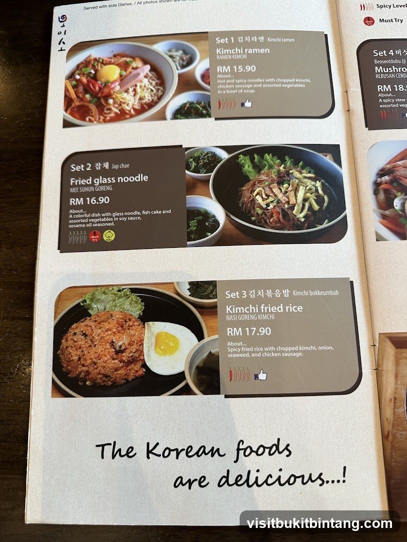 Korean Foods Menu