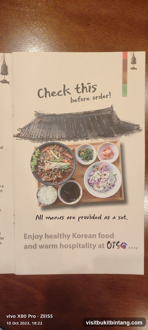 Korean Food Menu