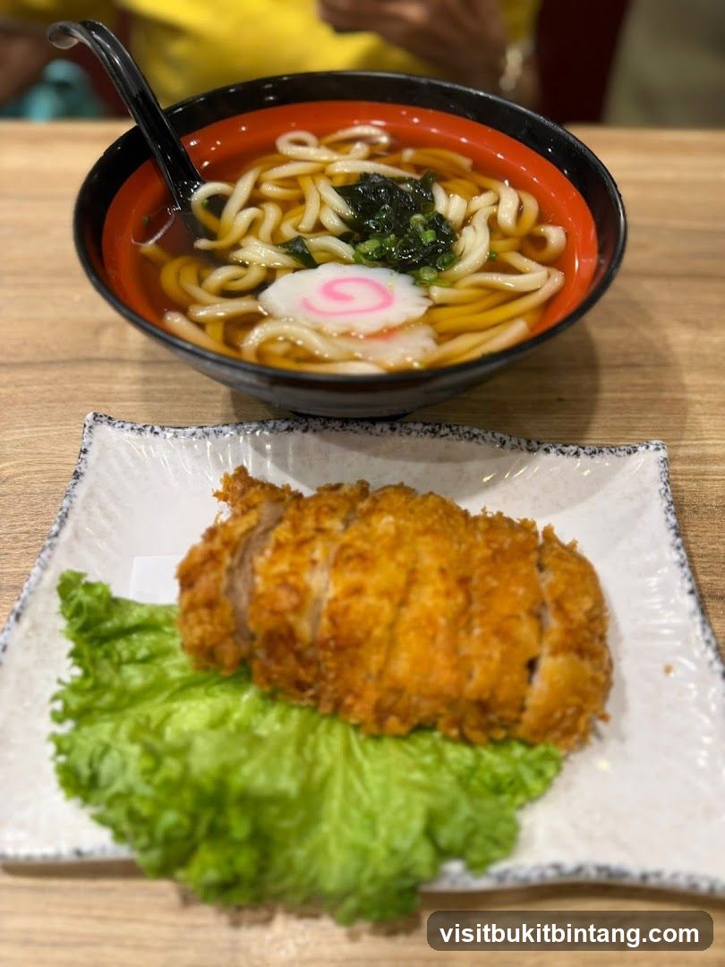 Udon Soup and Fried Pork Cutlet
