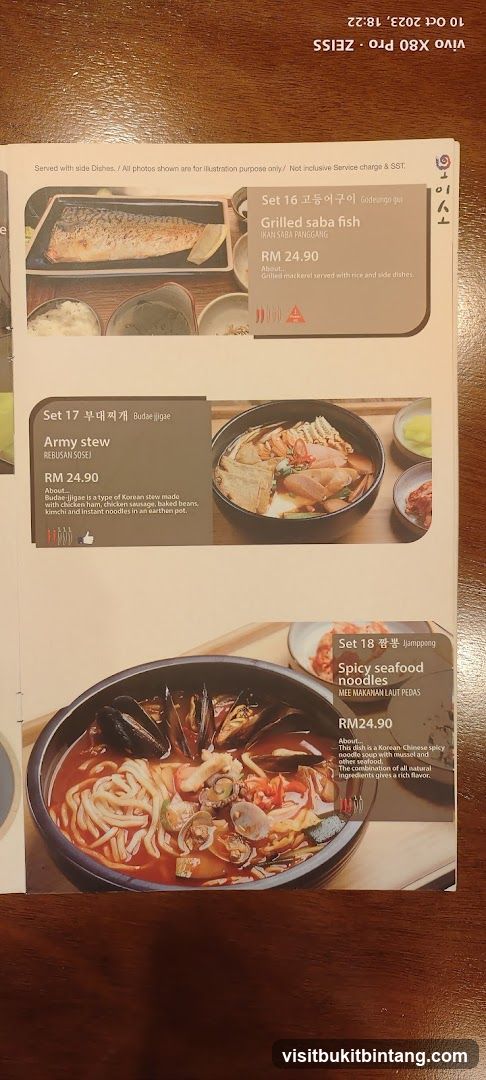 Korean Menu Sets