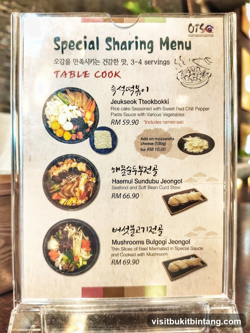 Special Sharing Menu